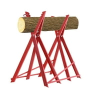 PWTOOL Saw Horse Foldable Log Sawbuck for Firewood Portable Sawhorse Saw Stand Adjustable Log Holder Log Stand for Logging Splitting \u0026 Firewood easy to use
